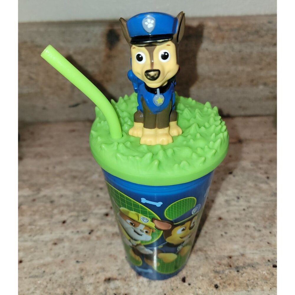 Zak Designs Paw Patrol Chase 3D Character Tumbler W/ Straw & Lid
